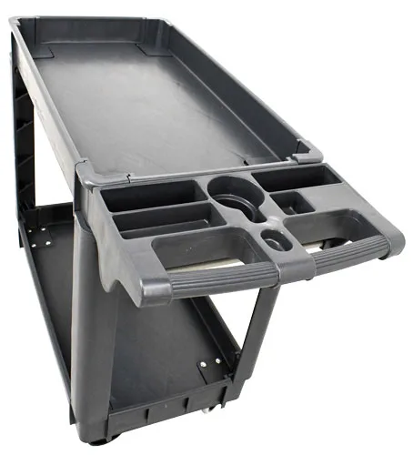 Heavy-Duty Dark Gray Utility Cart with Extended Handle 39.8″ x 17.3″ x 33″