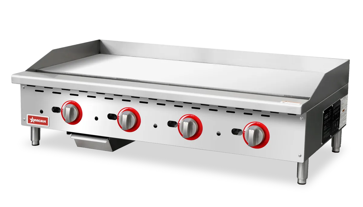 48″ Countertop Gas Griddle 4 Burners with Thermostatic Control, 112,000 BTU