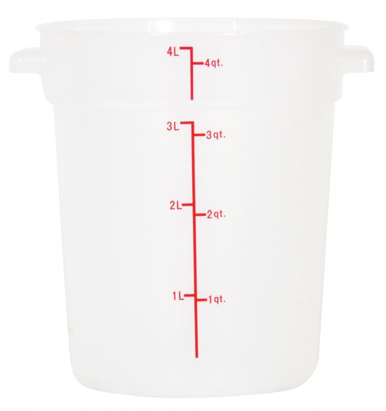4 QT Polypropylene Translucent Round Food Storage Container