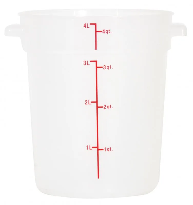 4 qt Polypropylene Translucent Round Food Storage Container
