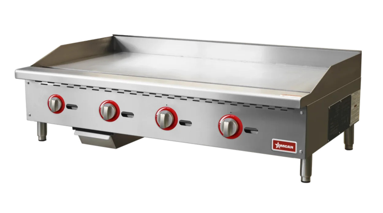 48″ Gas Griddle 4 Burner with Manual Control, 120,000 BTU