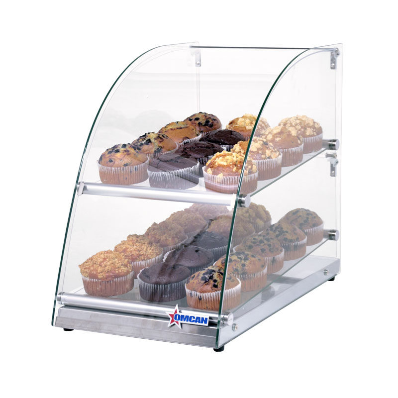 14" Countertop Food Display Case with Curve Front Glass and 70 L capacity