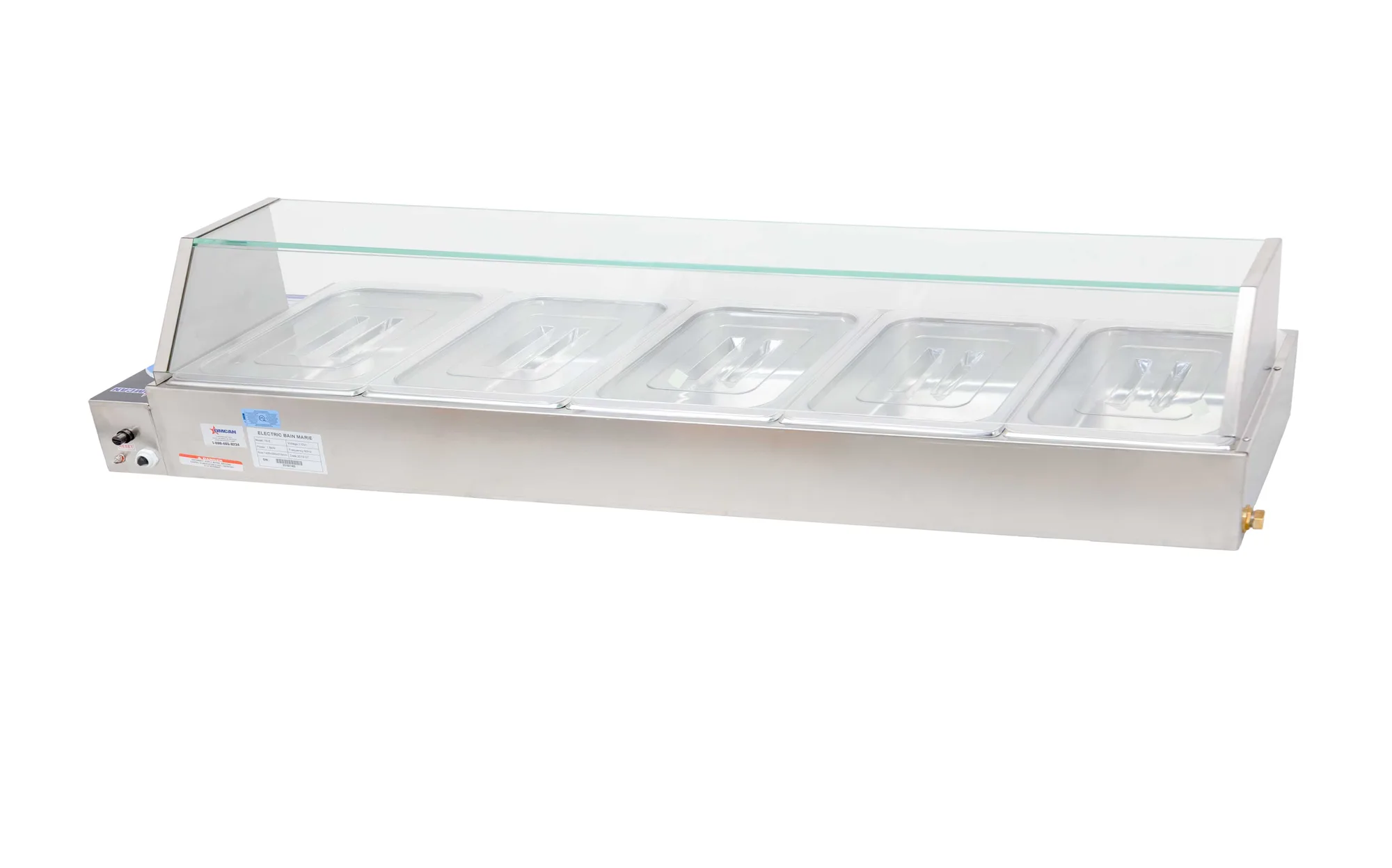 57" Bain Marie with 5 Half-size Pans - 1.8 kW, 110 V/60 Hz/1 Ph