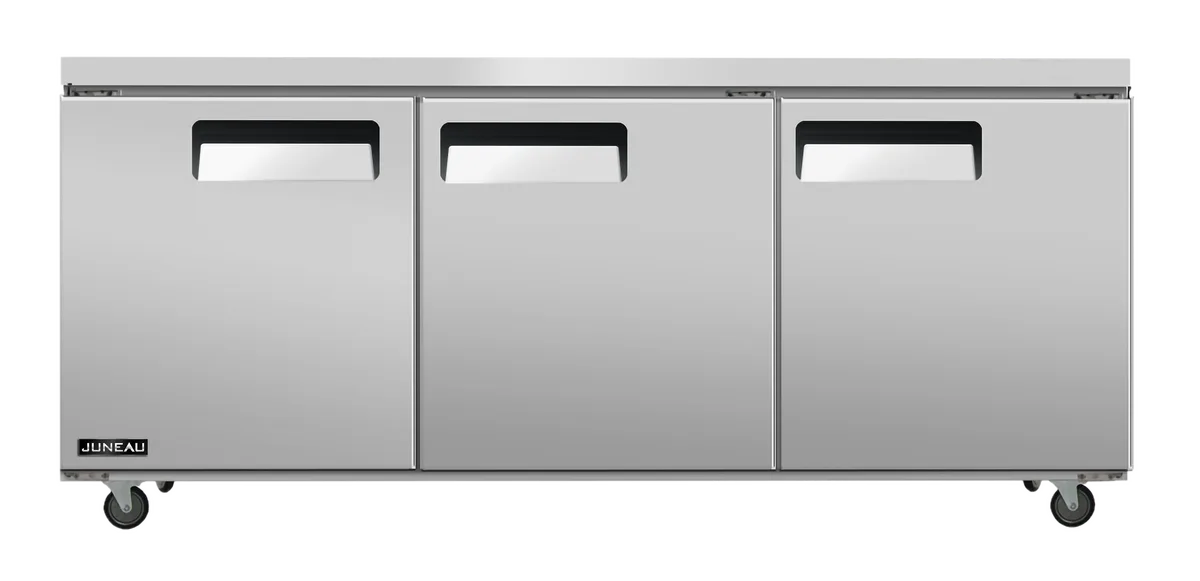 Juneau 72″ Three (3) Door Undercounter Refrigerator, 11 cu.ft. (311 L), Stainless Steel