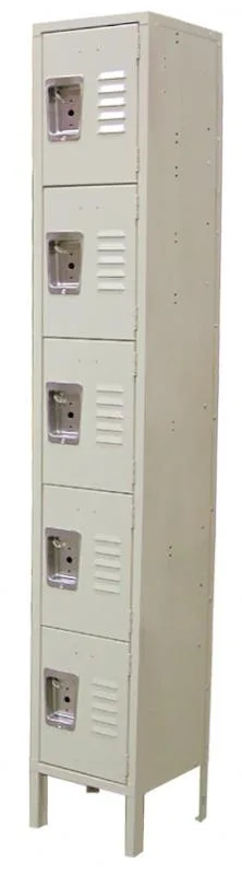 5 Tier, 1 Bank Steel Locker – Beige