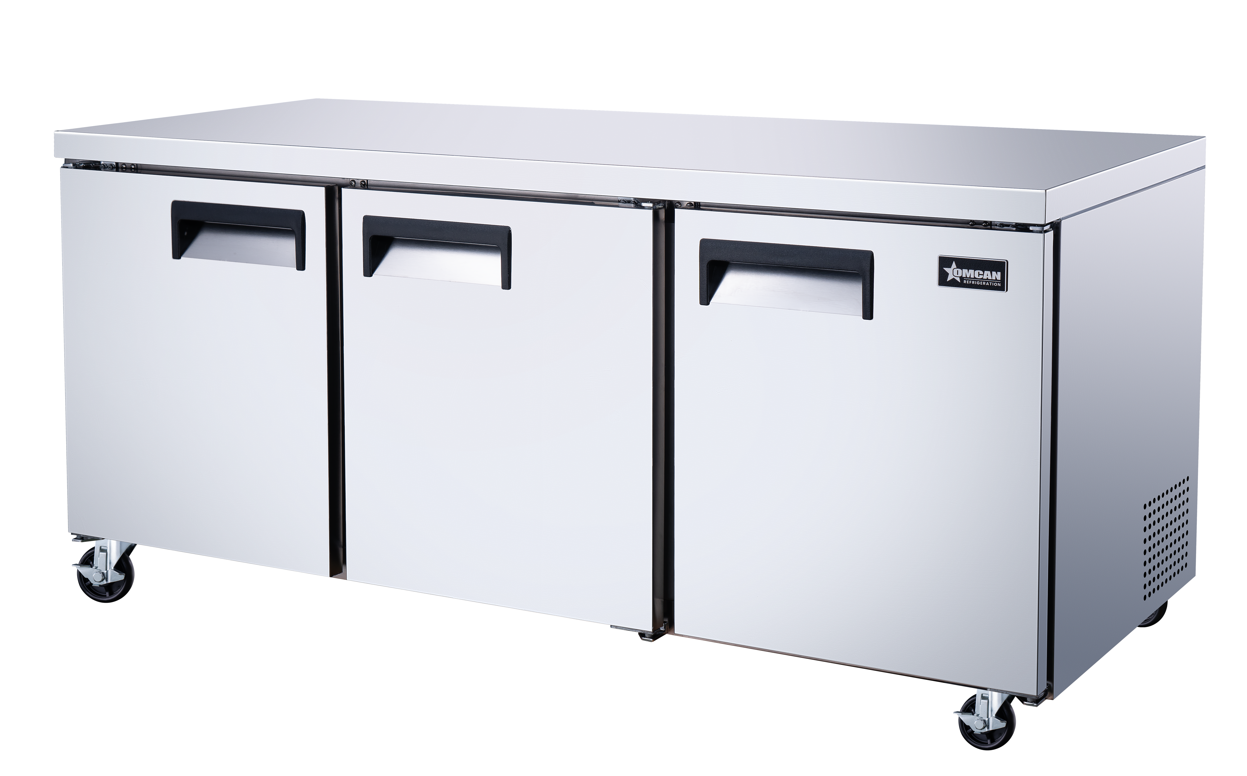 72″ Three (3) Door Undercounter Refrigerator, 15.5 cu.ft. (440 L), Stainless Steel