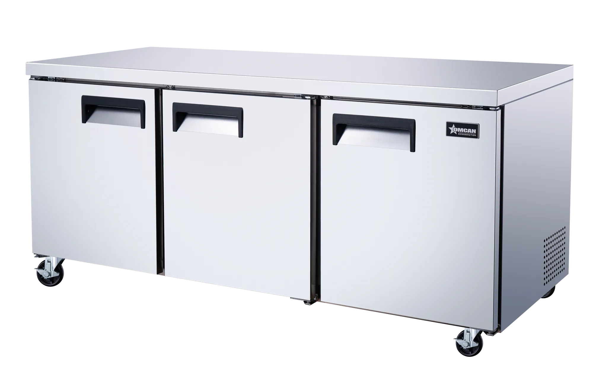 72″ Three (3) Door Undercounter Refrigerator, 15.5 cu.ft. (440 L), Stainless Steel