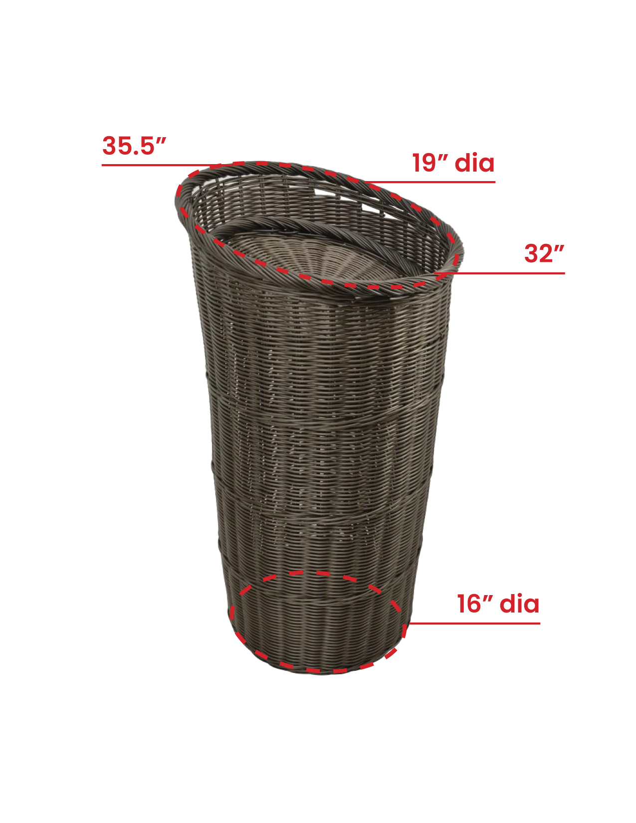 Round Brown Tapered Basket with Round Tray