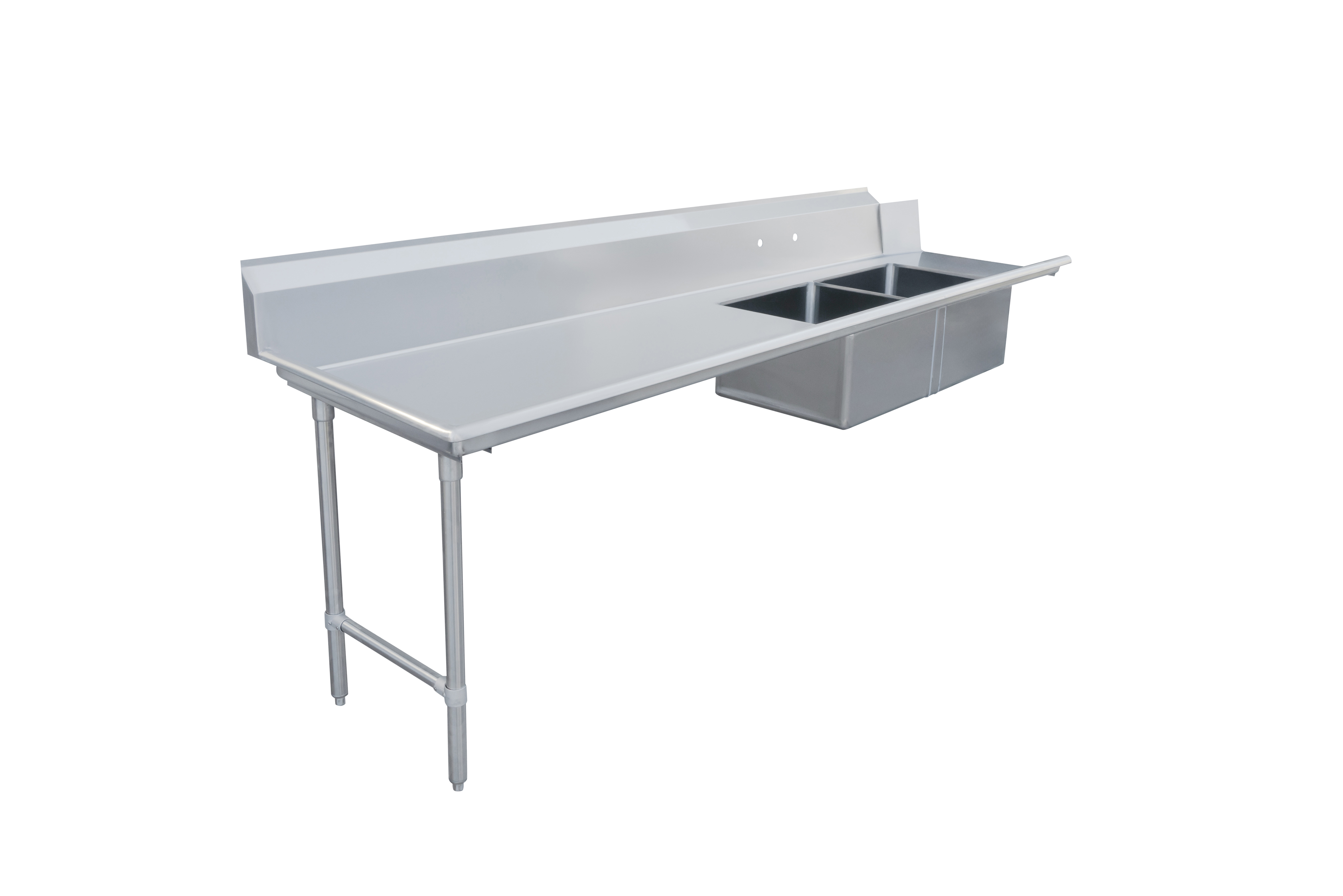 96" Left Side Soiled Dish Table with Two Sinks