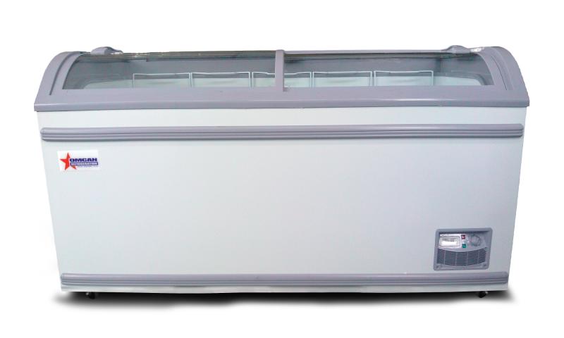 58″ Ice Cream Display Chest Freezer with Curve Glass Top, 17.7 cu.ft. Capacity – 110 V, 330 W