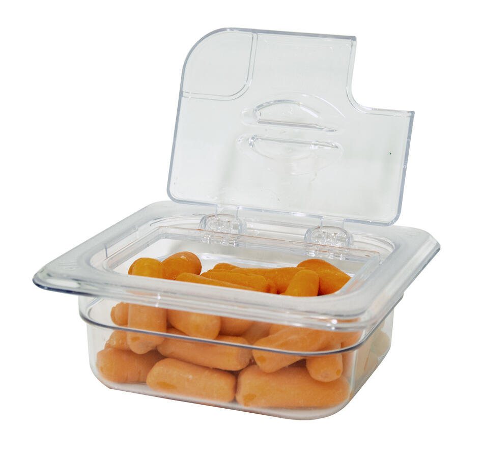 GN 1/6 Sixth Size Polycarbonate Clear Flip Lid with Notch