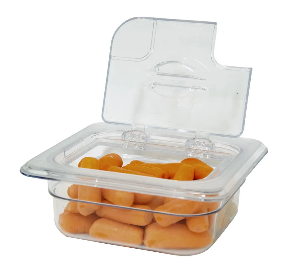 GN 1/6 Sixth Size Polycarbonate Clear Flip Lid with Notch