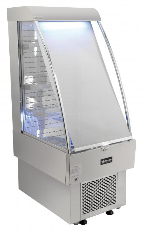 24″ Three (3) Shelf Grab-and-Go Open Refrigerated Floor Display Showcase, 8.12 cu.ft. (243 lbs), Silver