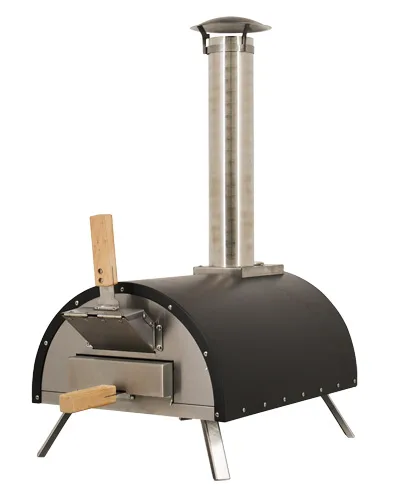 Stainless Steel Countertop Wood Fired Pizza Oven with Black Cover