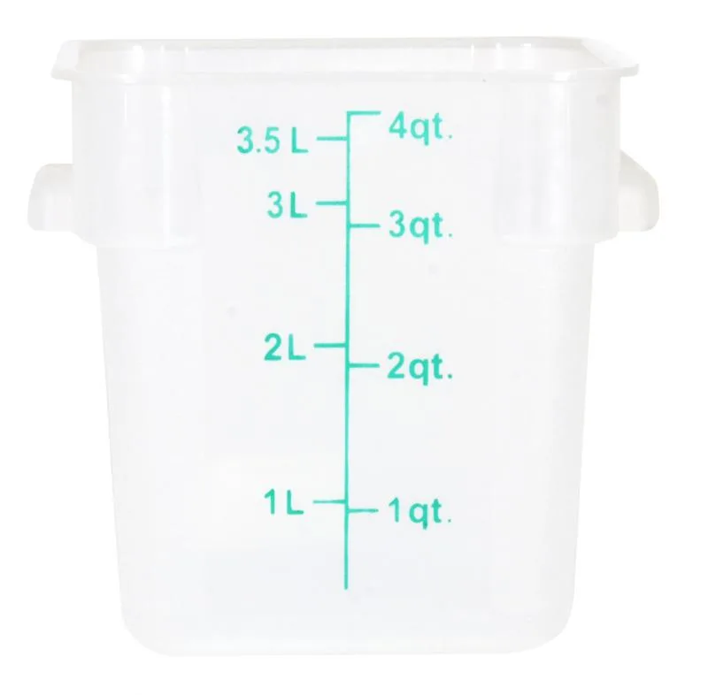 4 qt Polypropylene Translucent Square Food Storage Container