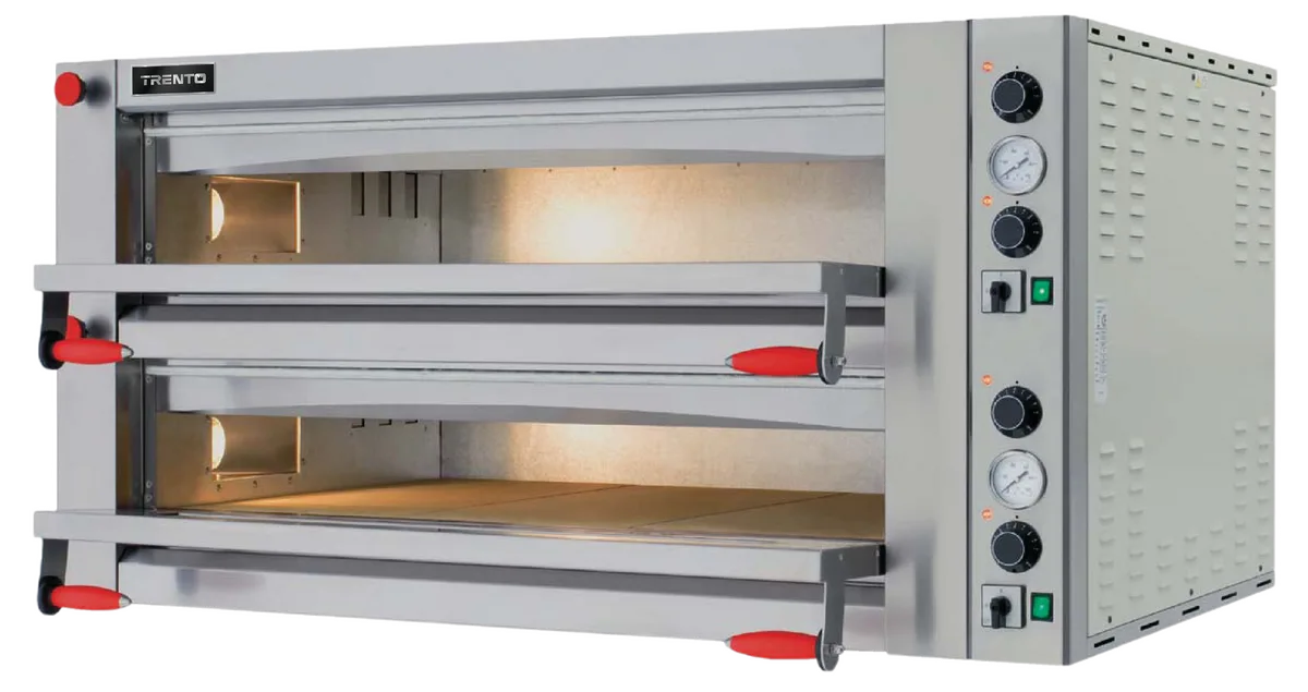 Trento Fuoco Series 57″ Double Chamber Pizza Oven with 41.3″ Chamber, Mechanical Display – 18 kW, 220 V, 3 Ph