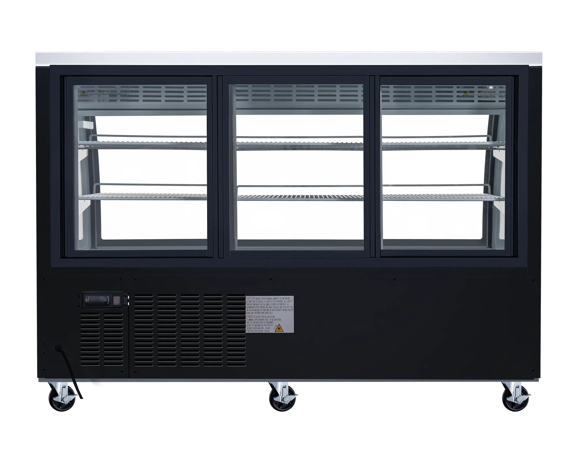 64″ Two (2) Shelf Floor Refrigerated Showcase, 22 cu.ft. (620 L), Black