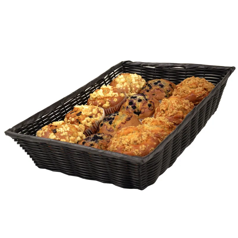 18″ x 12″ x 3.5″ Black Deli Basket
