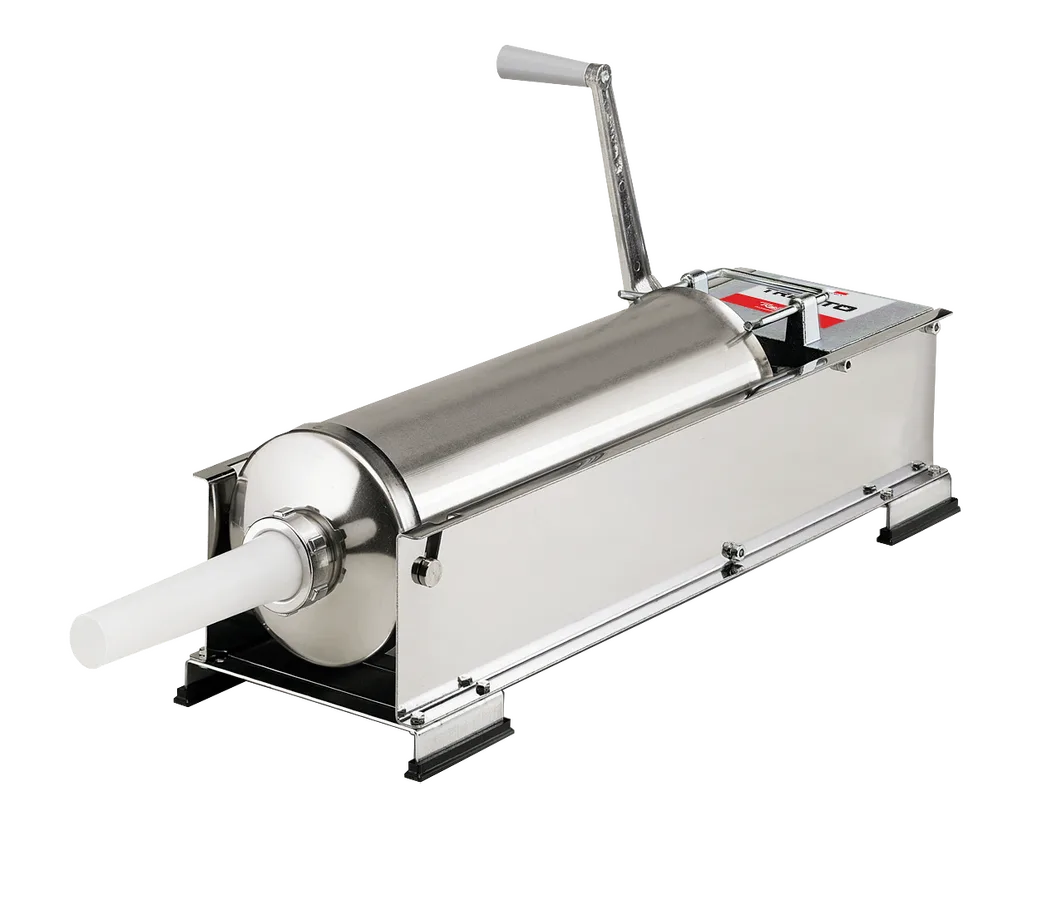 Trento Stainless Steel Manual Sausage Stuffer with 22lb / 10kg Capacity – 2-Speed Horizontal Gear Drive