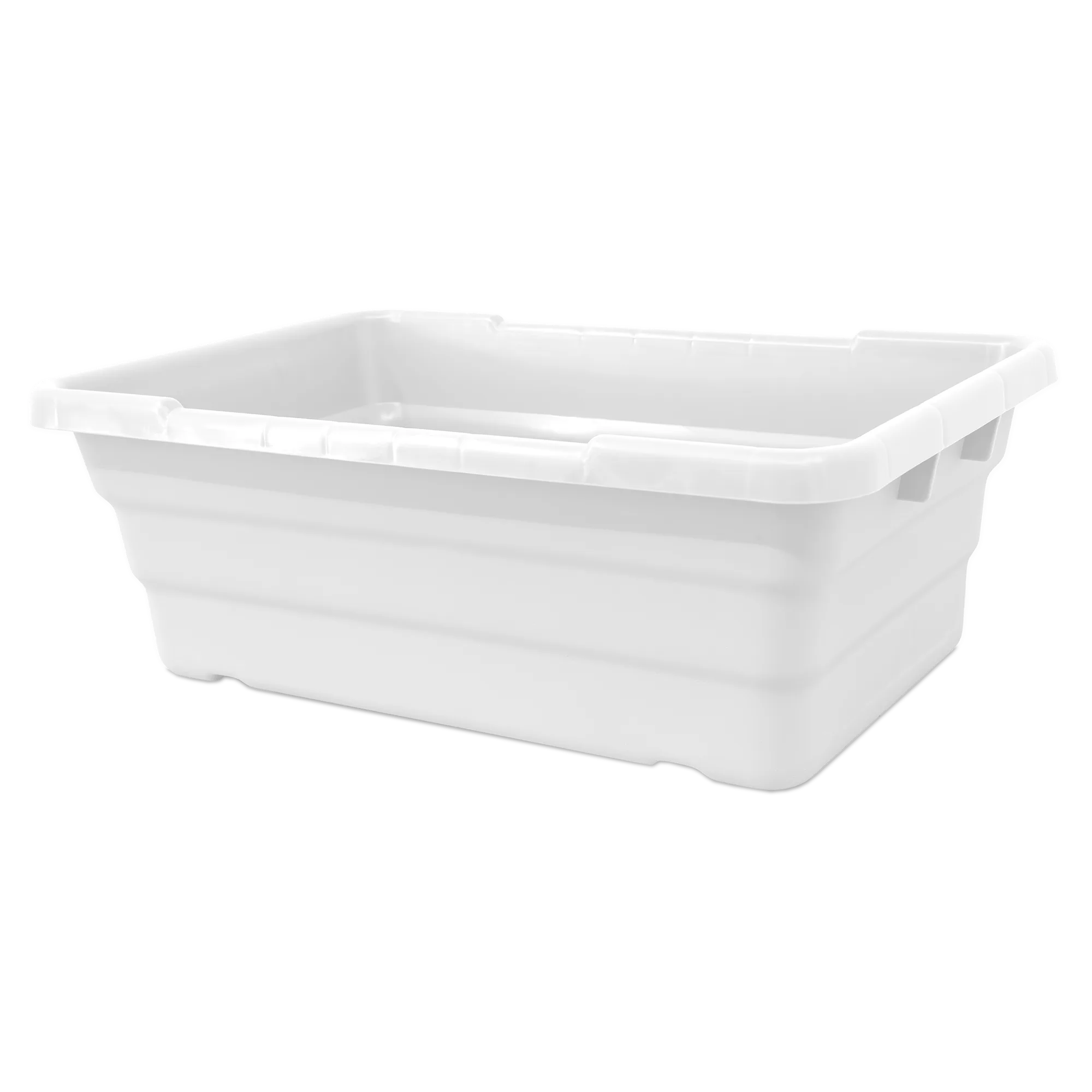 White Stackable Meat Lug / Tote Box 25″ x 16″ x 8-1/2″ NSF