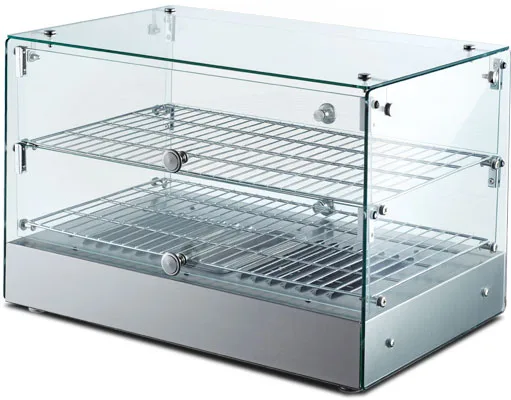 22" Countertop Display Warmer, 2 Shelves, Square Glass Front, Self/Full-Service, 1.7 cu.ft. (50 L) capacity