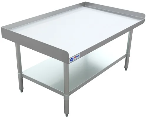 30″ x 48″ Stainless Steel Equipment Stand with Galvanized Undershelf and Legs