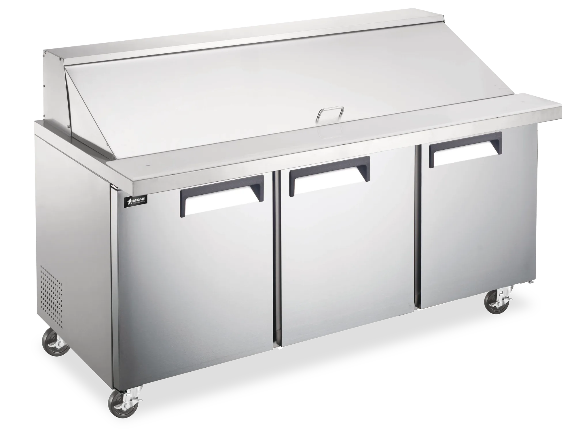 71″ Three (3) Door Mega Top Refrigerated Prep Table, 19.5 cu.ft. (552 L), Stainless Steel