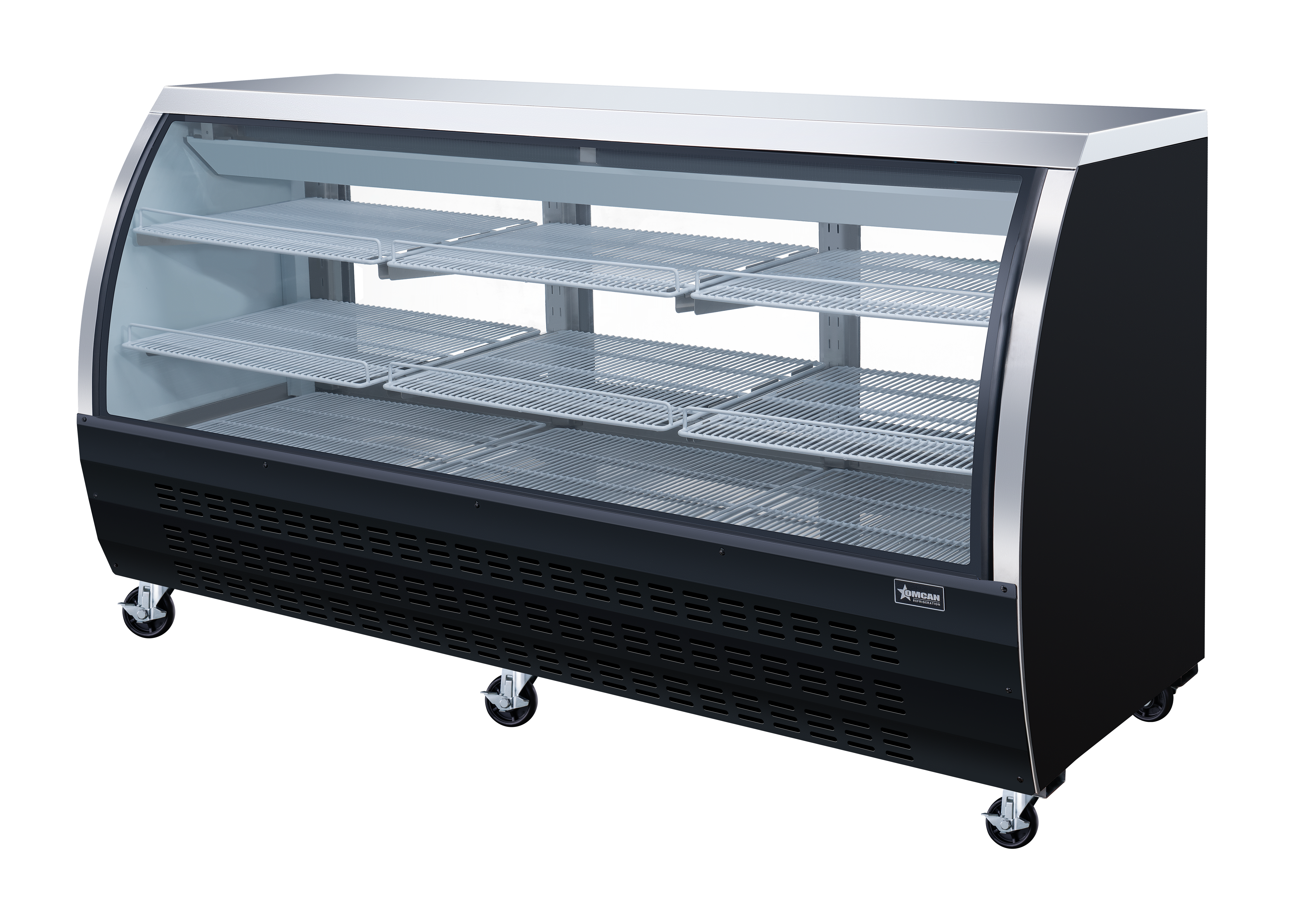 82″ Two (2) Shelf Floor Refrigerated Showcase, 32 cu.ft. (903 L), Black