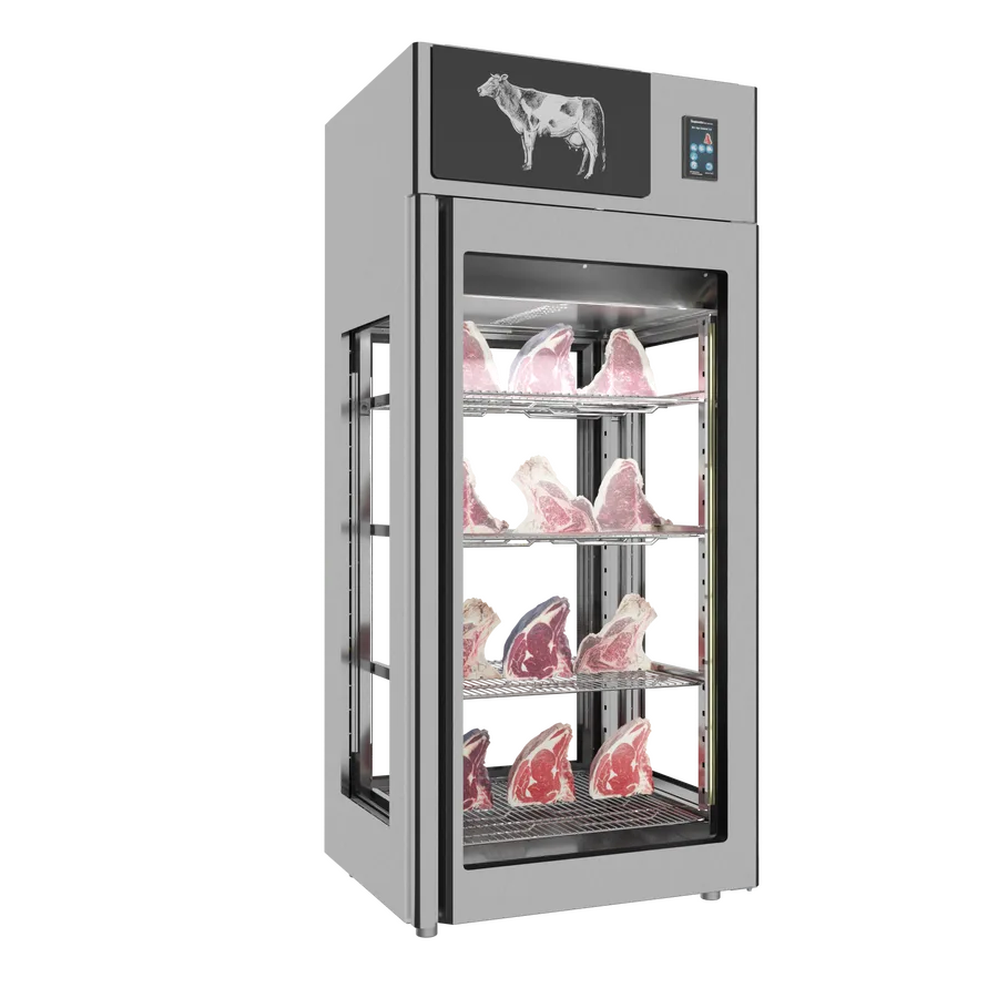 Stagionello® Dry Age 3.0 900 Liter, 225 Kg Dry Aging Cabinet with Humidity Management, 4-Glass View – 220-240V, 1Ph, 548W