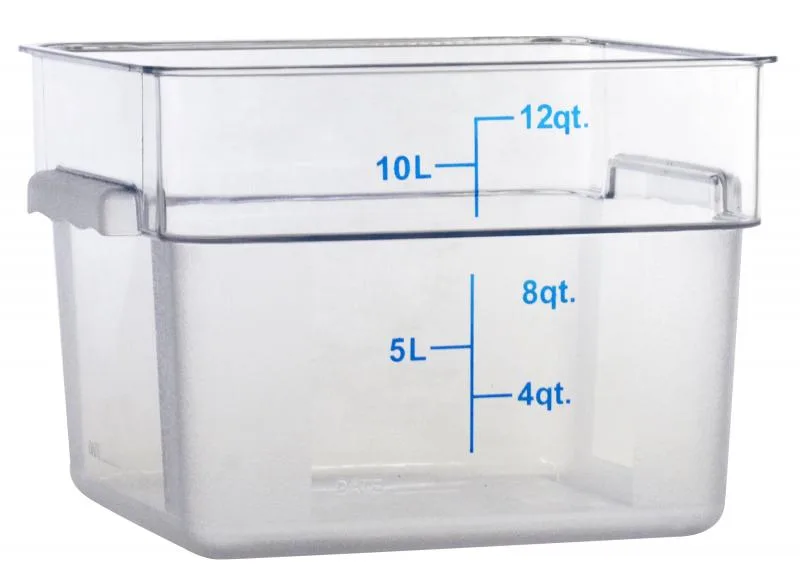 12 qt Polycarbonate Clear Square Food Storage Container