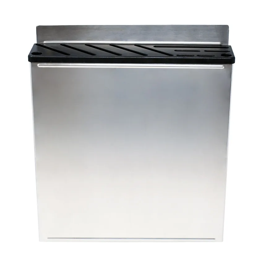 Stainless Steel Knife Rack with Black Plastic Insert
