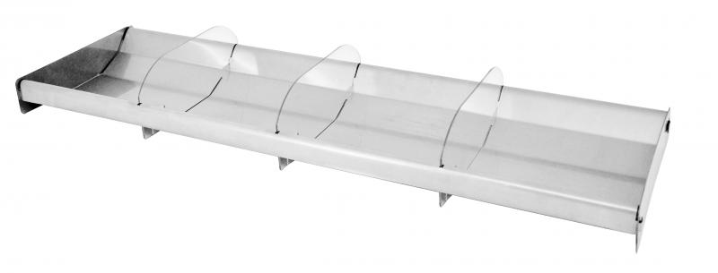 28.5″ x 8.75″ x 2″ Reversible Stainless Steel Tray with Clear Dividers