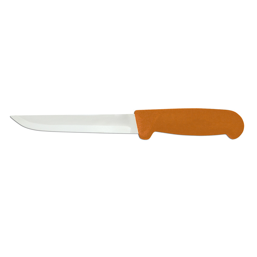 6" Straight Blade Boning Knife with Orange Polypropylene Handle