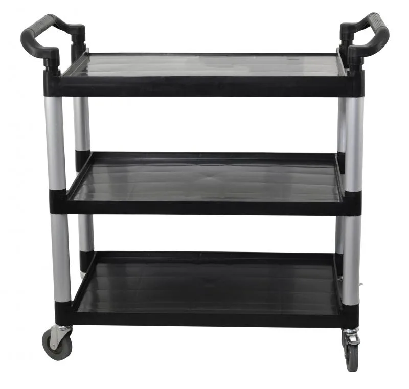 Black Plastic Bussing Cart with 19.5″ x 31″ tray size