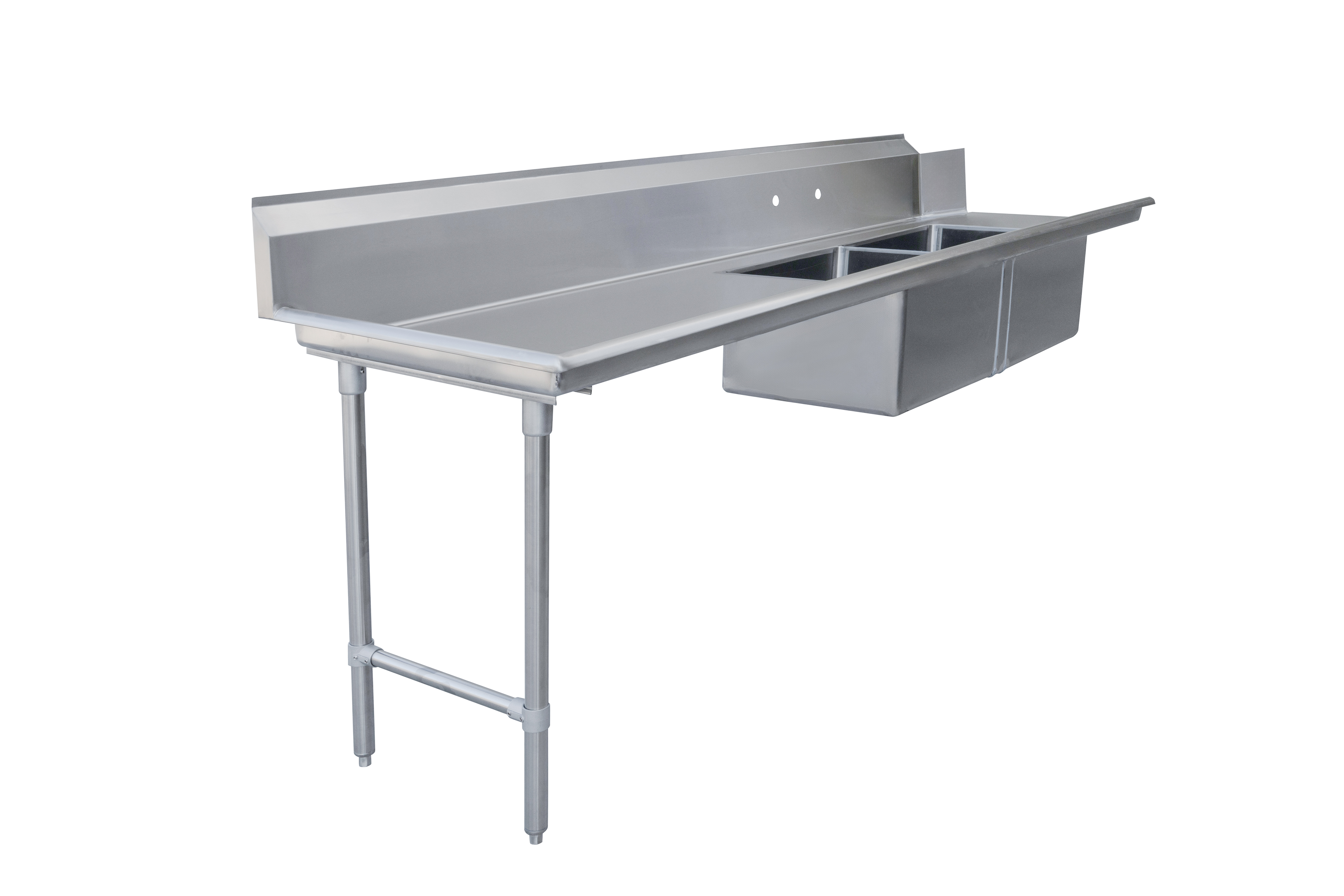108" Left Side Soiled Dish Table with Two Sinks