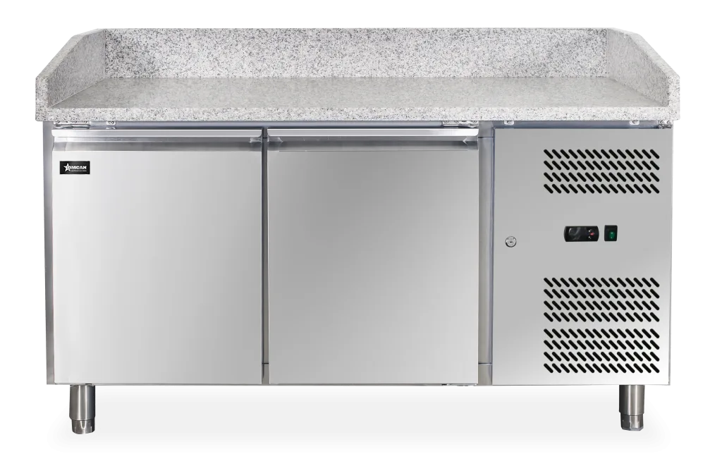 59" Two (2) Doors Granite Top Refrigerated Pizza Prep Table, 13.8 cu.ft. (390 L), Stainless Steel
