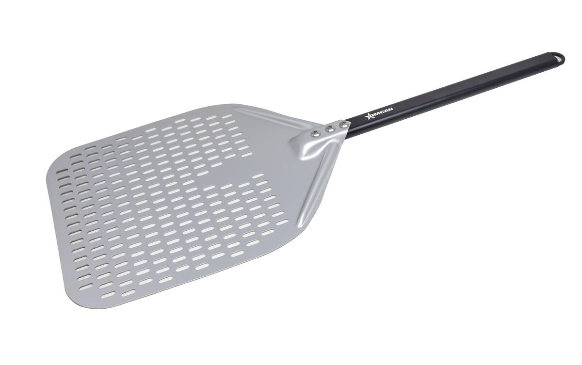 49-5/8” Perforated Aluminum Pizza Peel with 14” x 17-3/4” Rectangular Blade