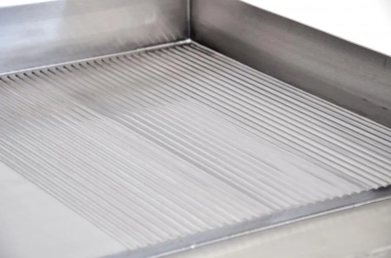 Stainless Steel Griddle with Half-Smooth and Half-Ribbed Surface and 23.87″x 16″ Cooking Area