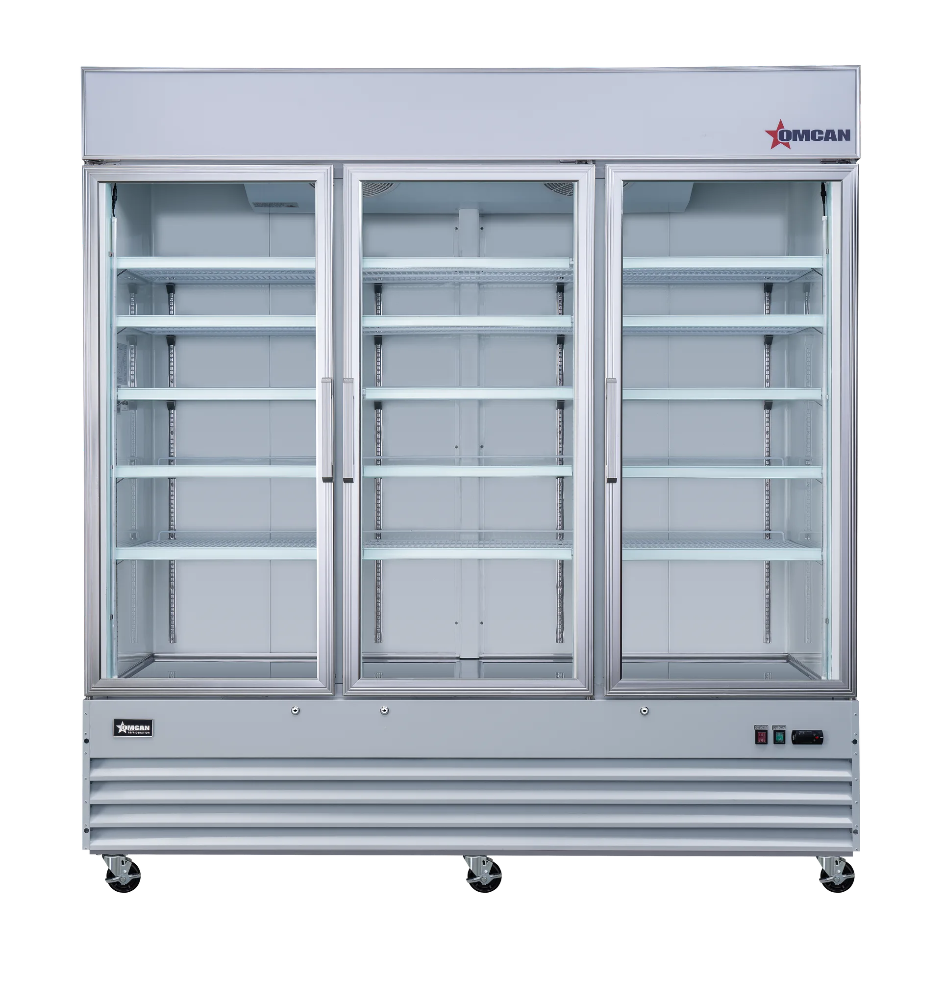78″ Three (3) Glass Door Refrigerator, 53 cu.ft. (1500 L), White