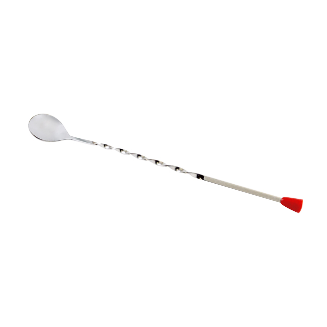 11" Stainless Steel Bar Spoon with Red Knob