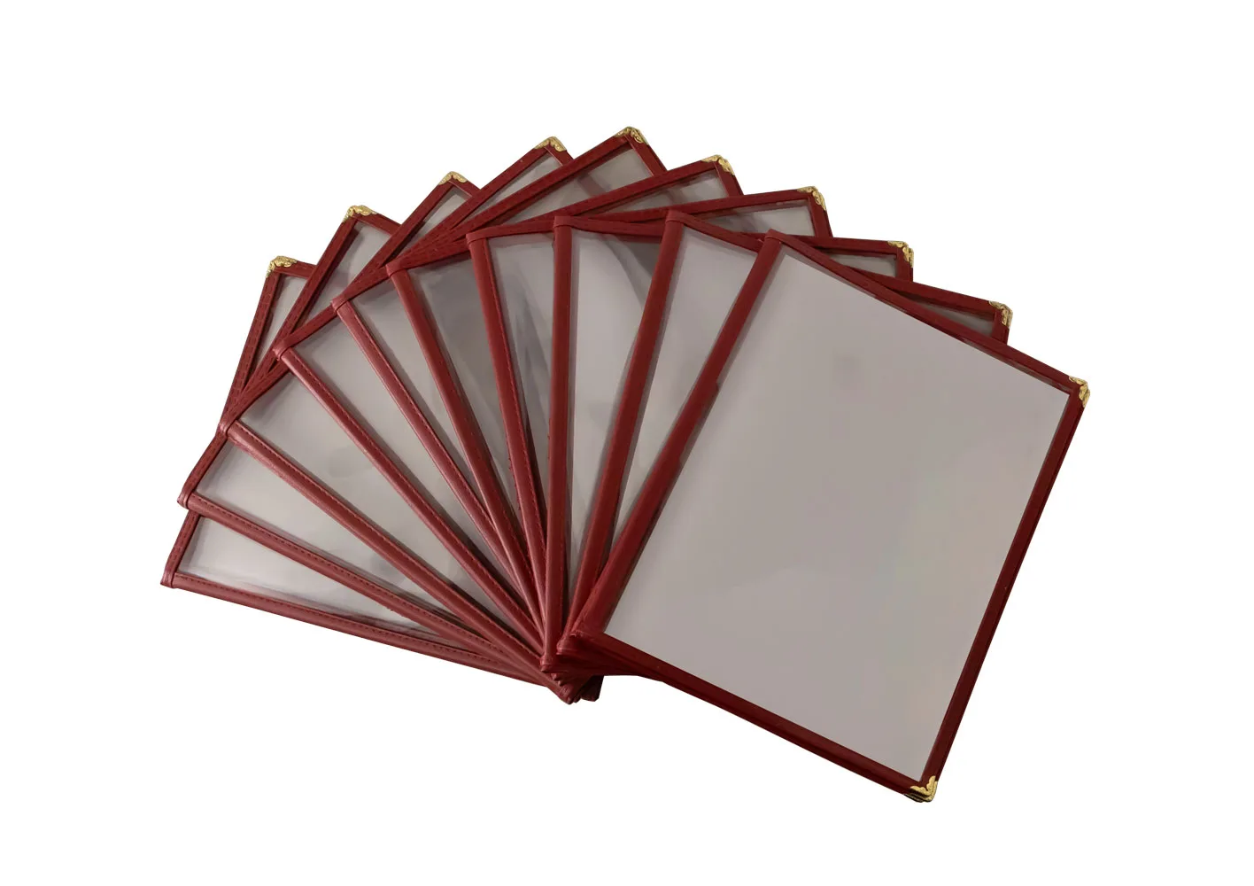 9 1/2″ x 11 3/4″ Red Triple-Fold Menu Holder
