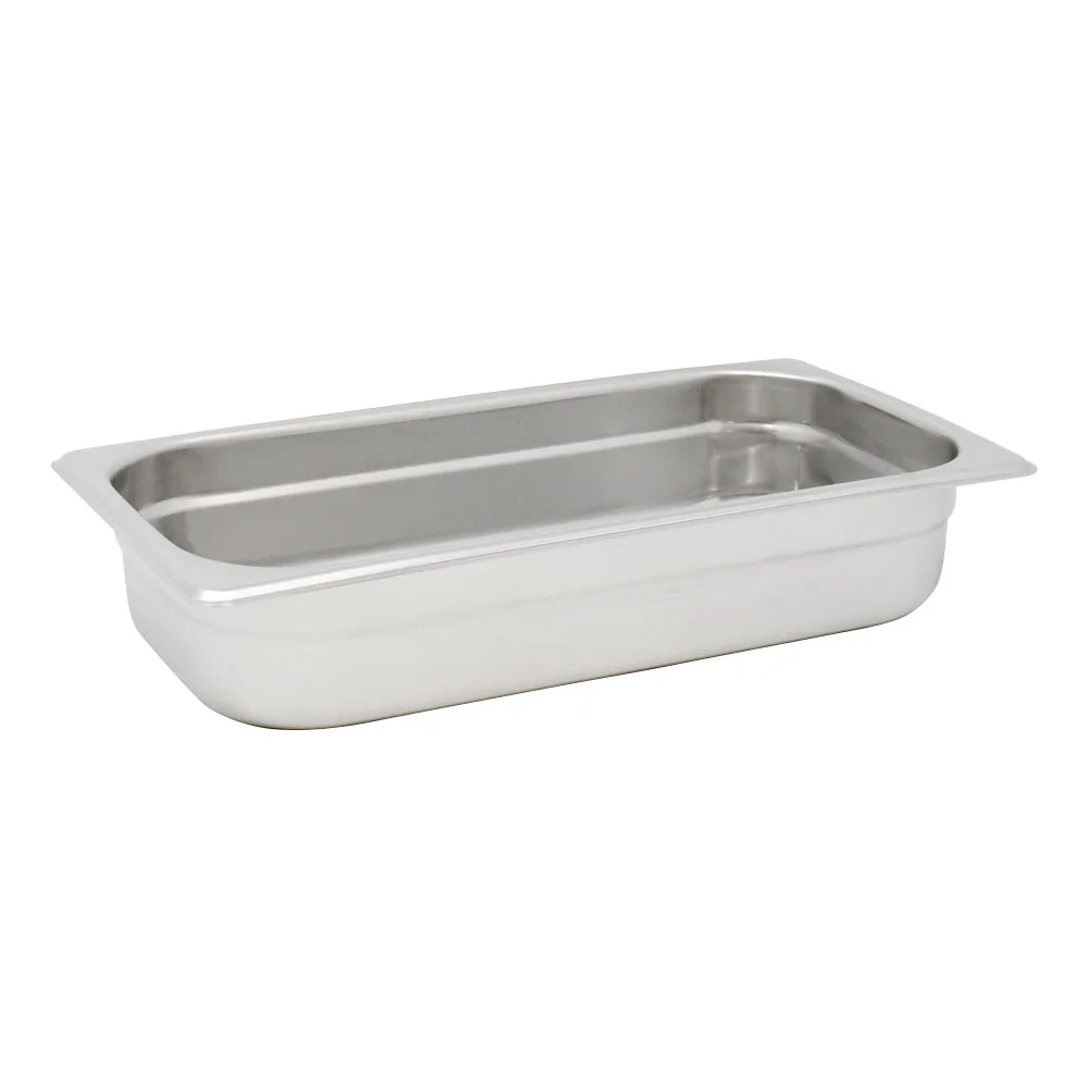 GN 1/3 Third-Size Anti-Jam Stainless Steel Steam Table Pan – 2.5″ Deep