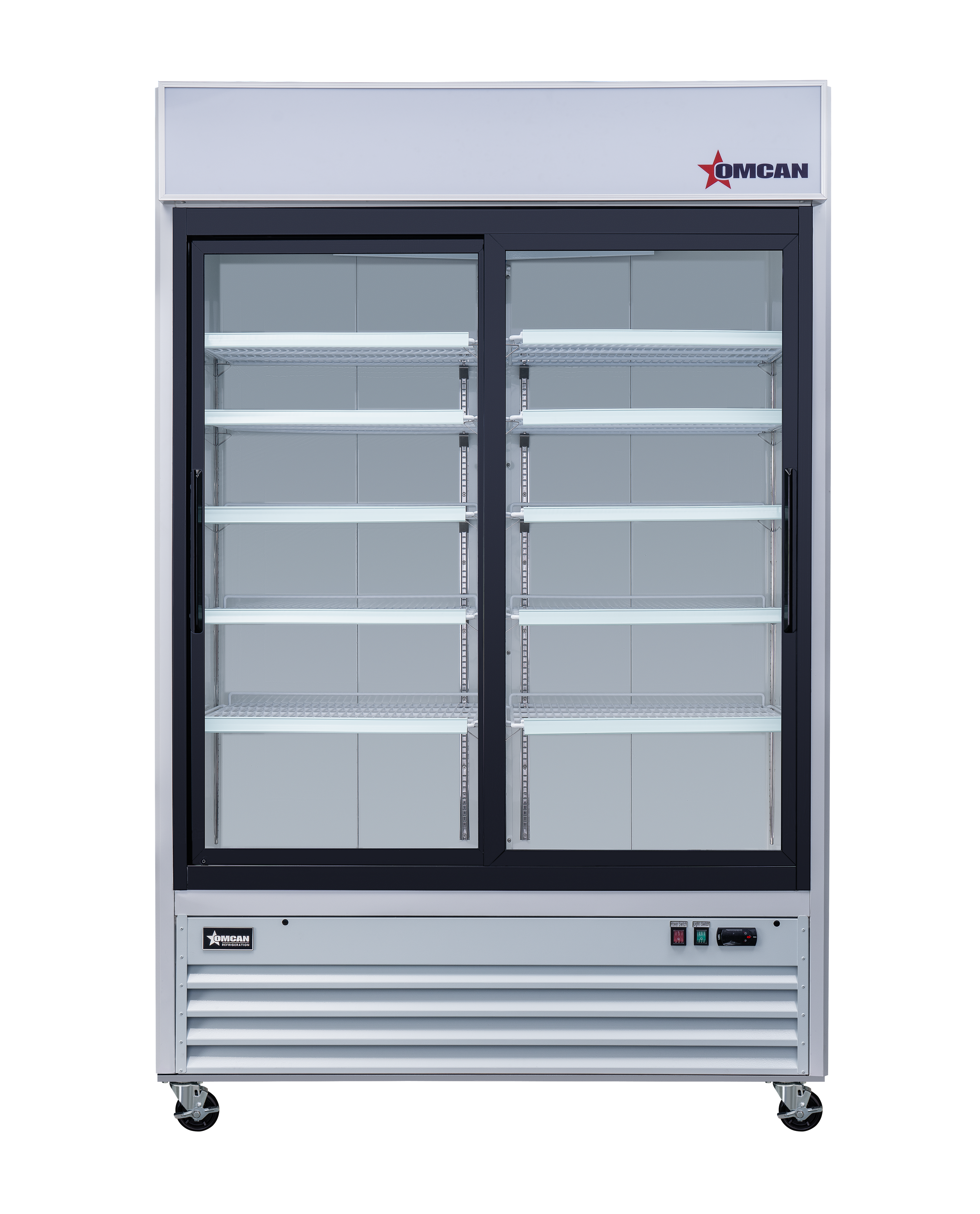 53″ Two (2) Glass Door Sliding Display Refrigerator, 45 cu.ft (1274 L), White