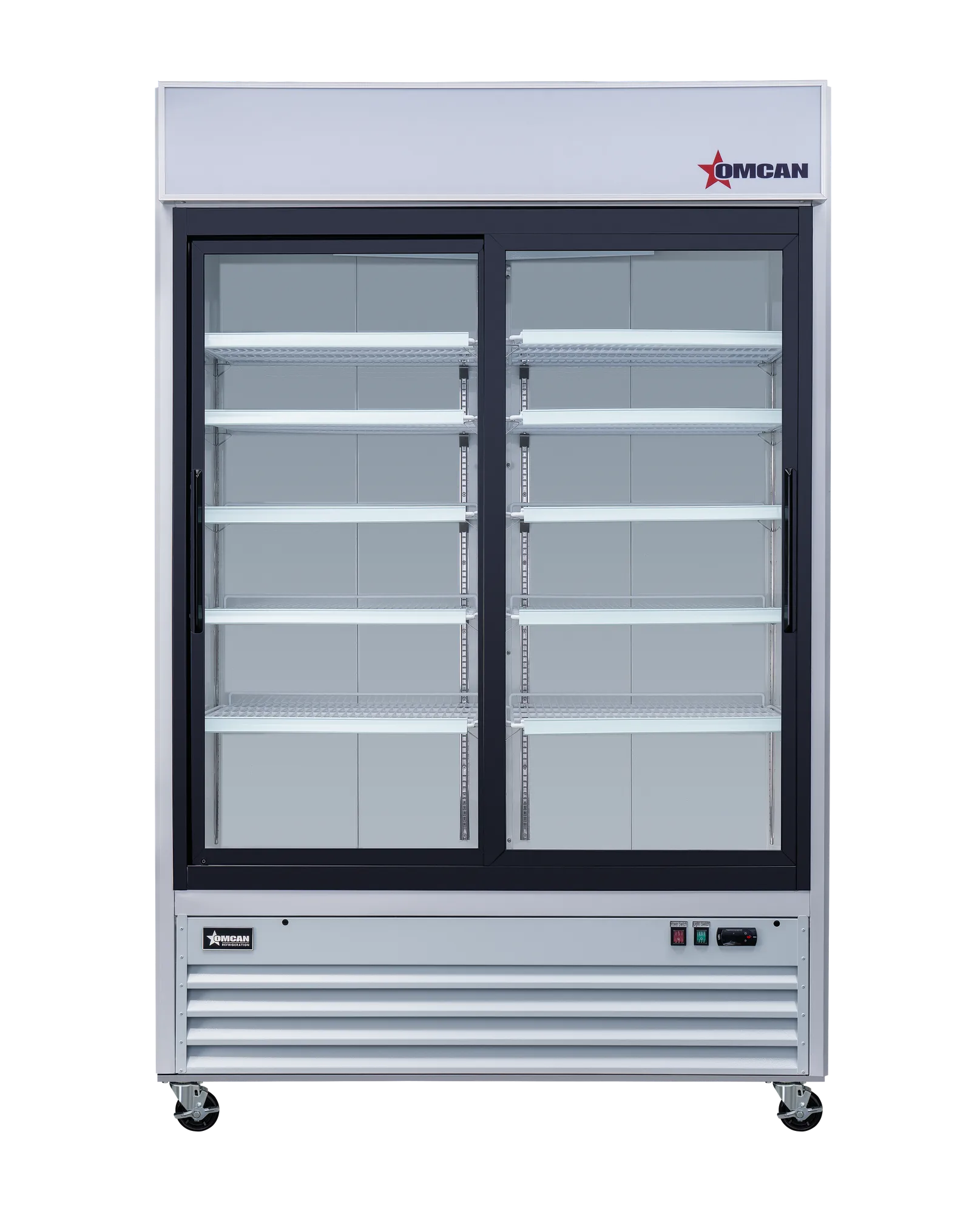 53″ Two (2) Glass Door Sliding Display Refrigerator, 45 cu.ft (1274 L), White