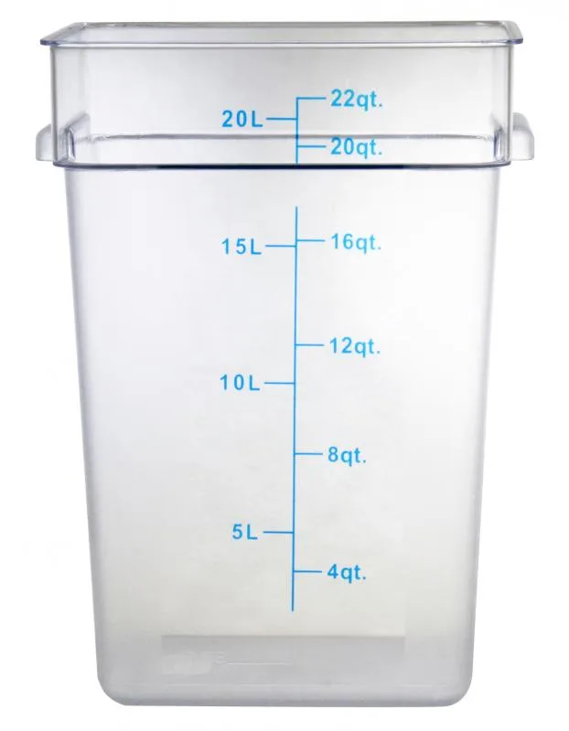 22 qt Polycarbonate Clear Square Food Storage Container