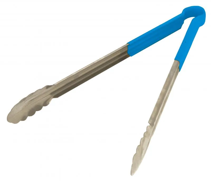16" Heavy-Duty Utility Tongs with Blue Plastic Handle
