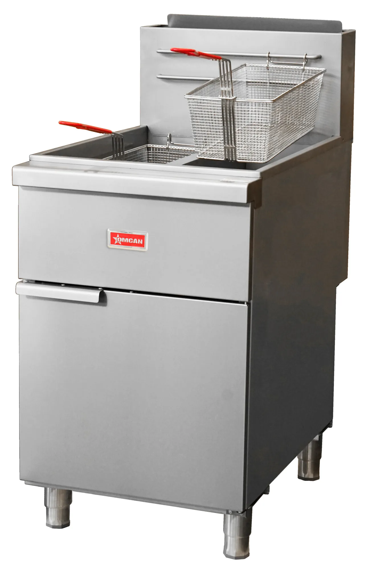 2 x 35-40 lb. Double Tank Tube-Fired Natural Gas Floor Fryer - 120,000 BTU
