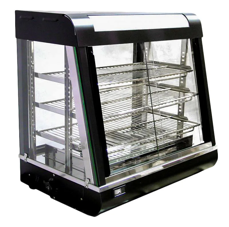 27" Countertop Display Warmer, 3 Shelves, Sliding Doors, Self/Full-Service, 1340 W