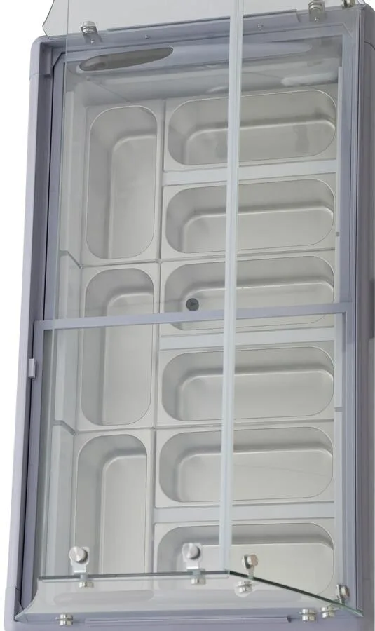 50″ Nine (9) Pan Gelato Dipping Cabinet with Flat Sneeze Guard