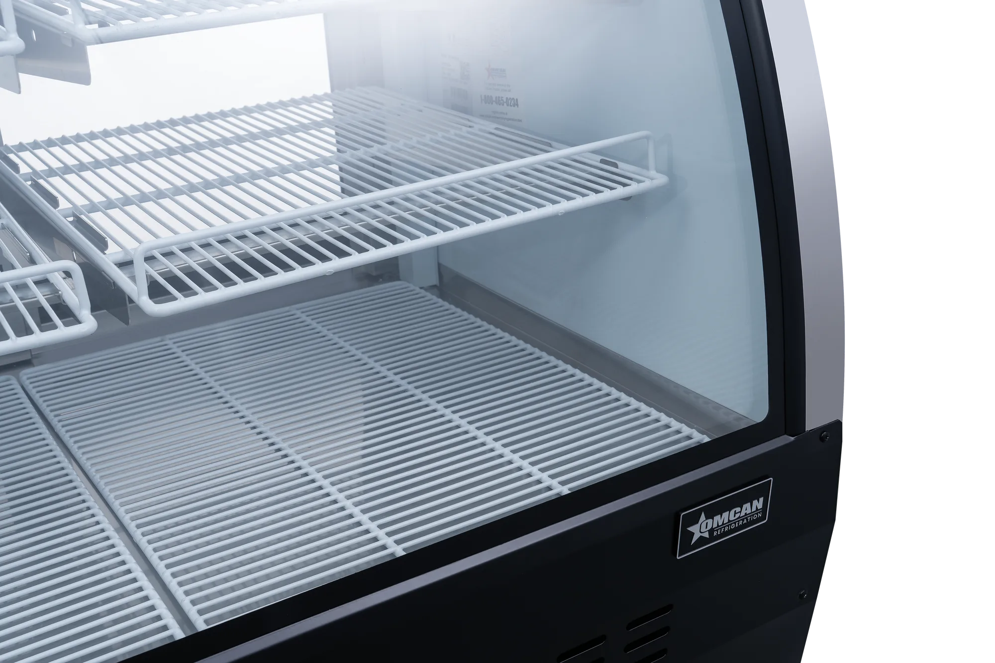 64″ Two (2) Shelf Floor Refrigerated Showcase, 22 cu.ft. (620 L), Black
